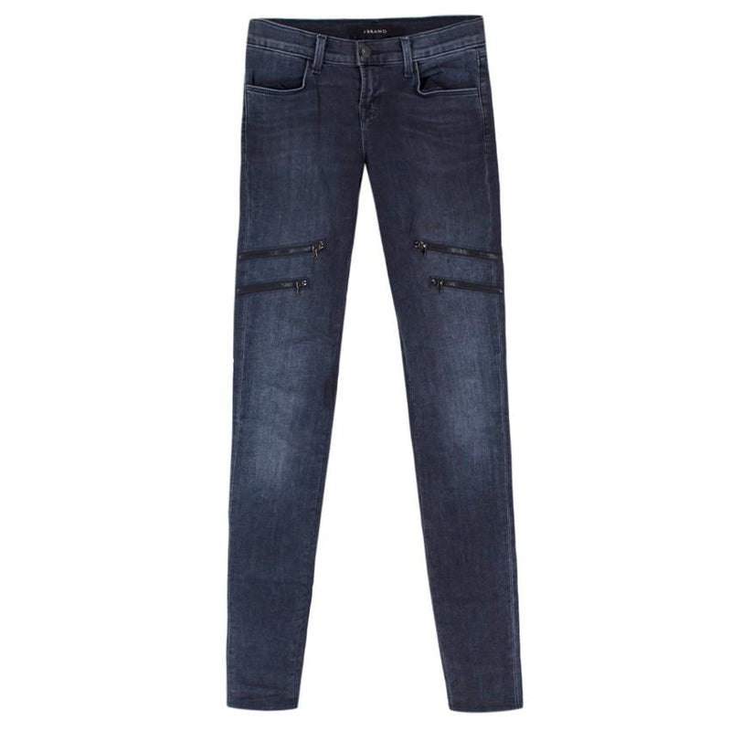 J Brand Dark Blue Zip Skinny Jeans