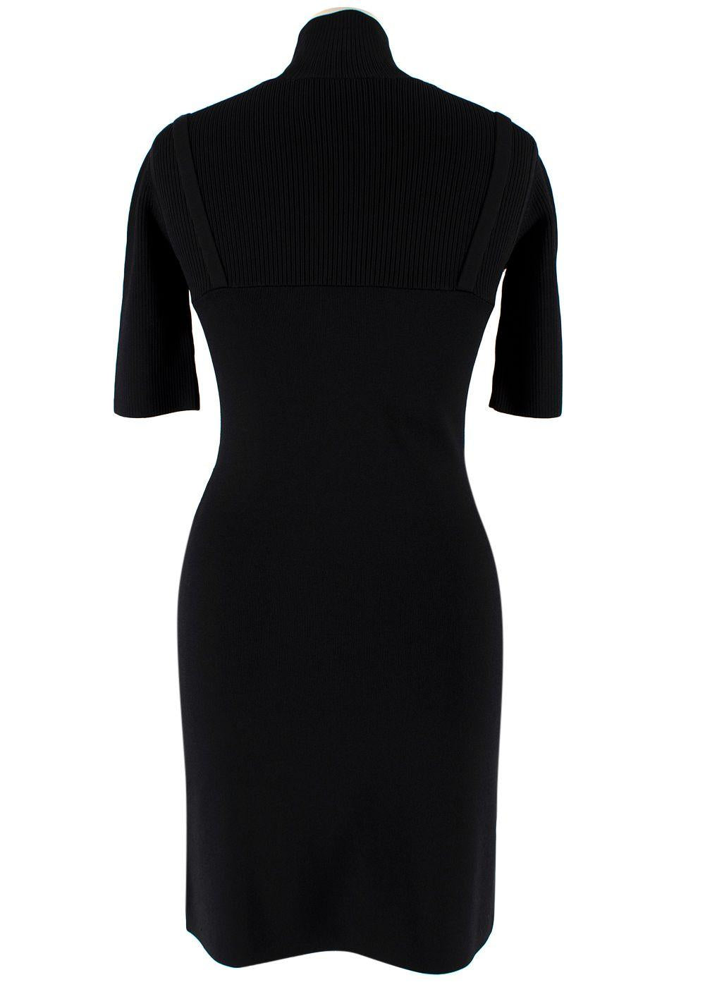 Black Stretch Knit Bustier Cut-Out Mini Dress