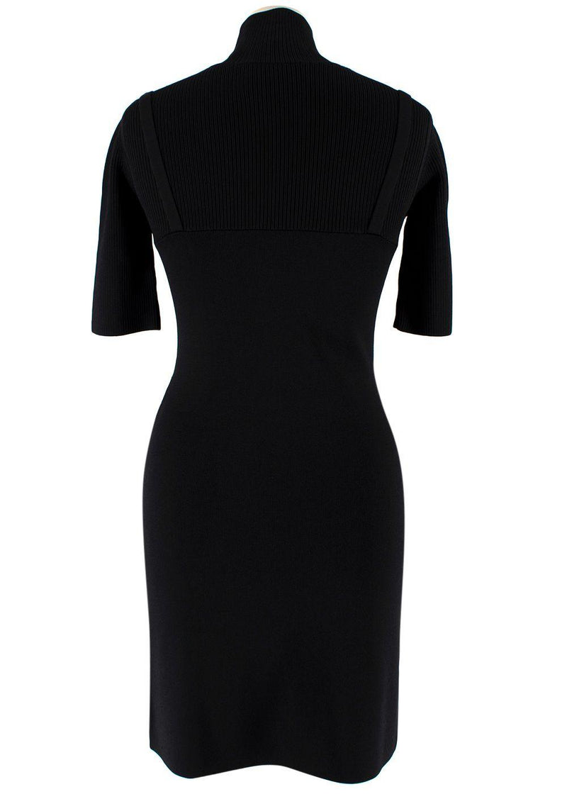 Black Stretch Knit Bustier Cut-Out Mini Dress