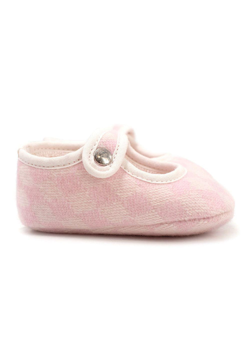 Hermes Pink Chequered Baby Booties