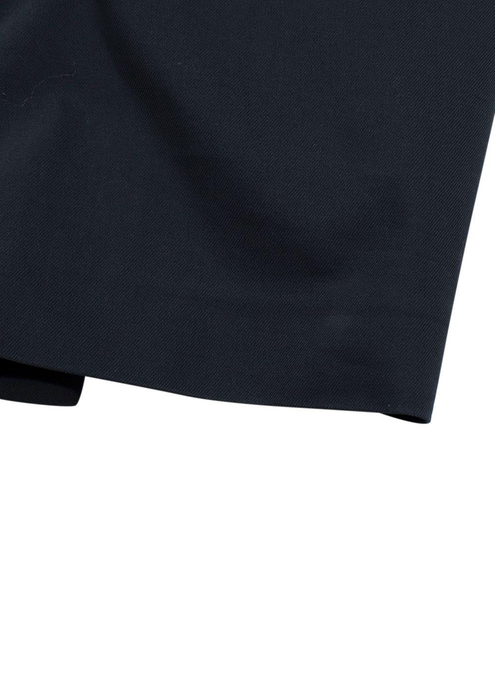 Brunello Cucinelli Navy Midi Skirt with Signature Waistband Detail