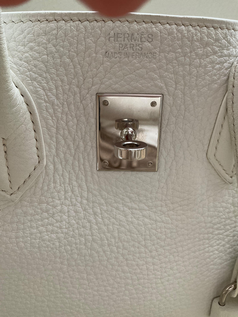 Hermes Birkin 35 Retourne in White Togo Leather with Palladium Hardware