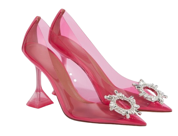 Amina Muaddi Pink Begum Crystal Embellished PVC Pumps