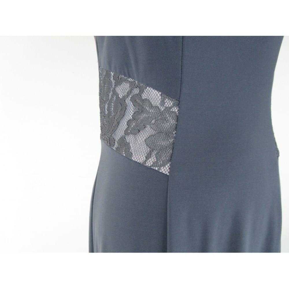 jet grey crepe & lace gown