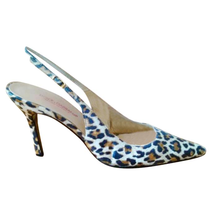 Dolce & Gabbana Leopard Print Slingback Sandals