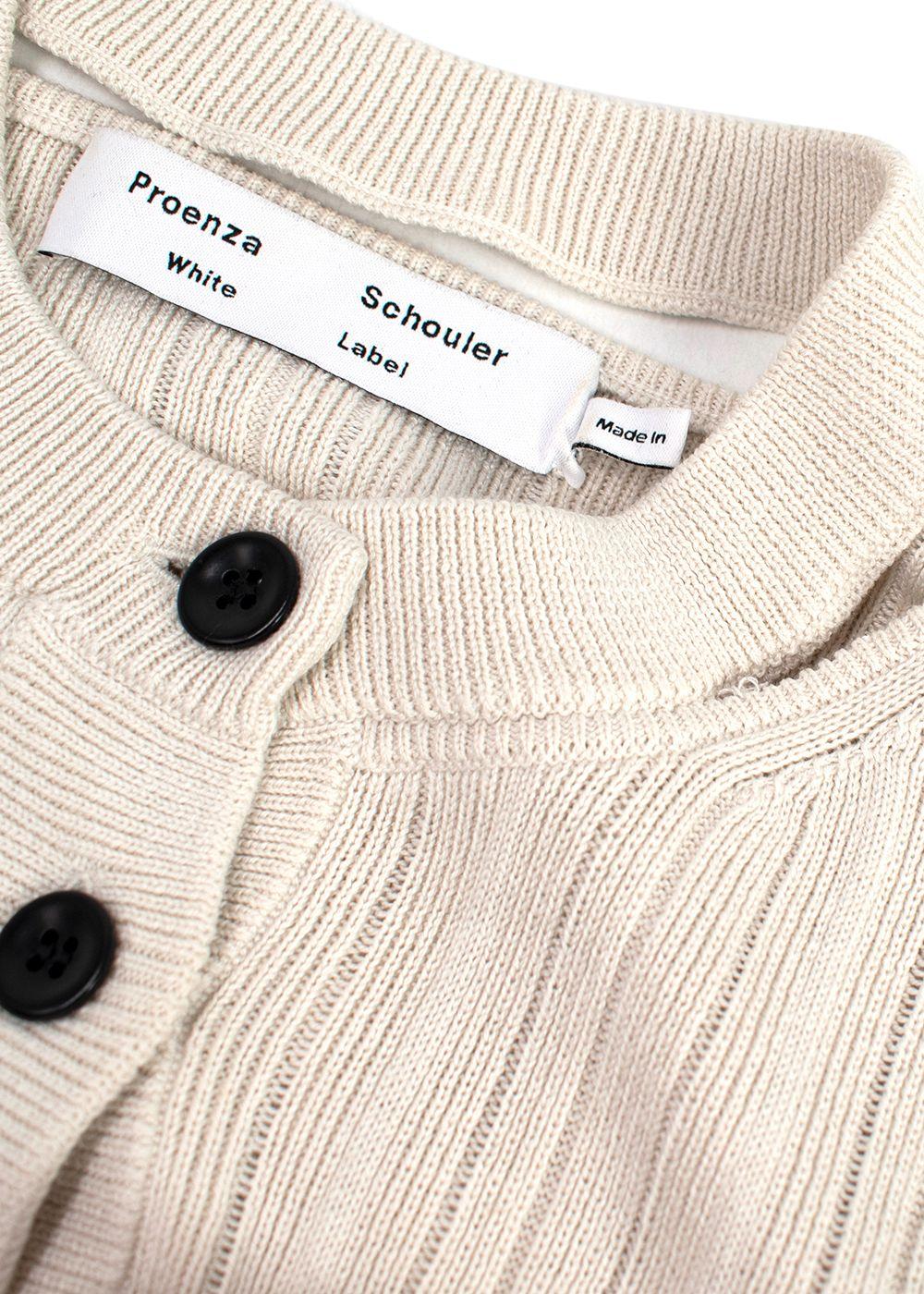 Proenza Schouler White Label Silk Blend Rib Knit Cardigan