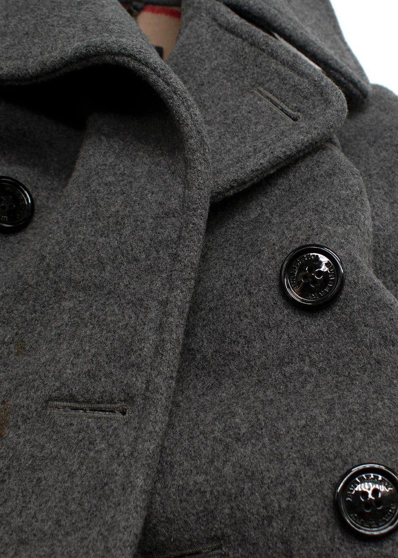 Burberry Grey Wool Double Breated Jacket/coat