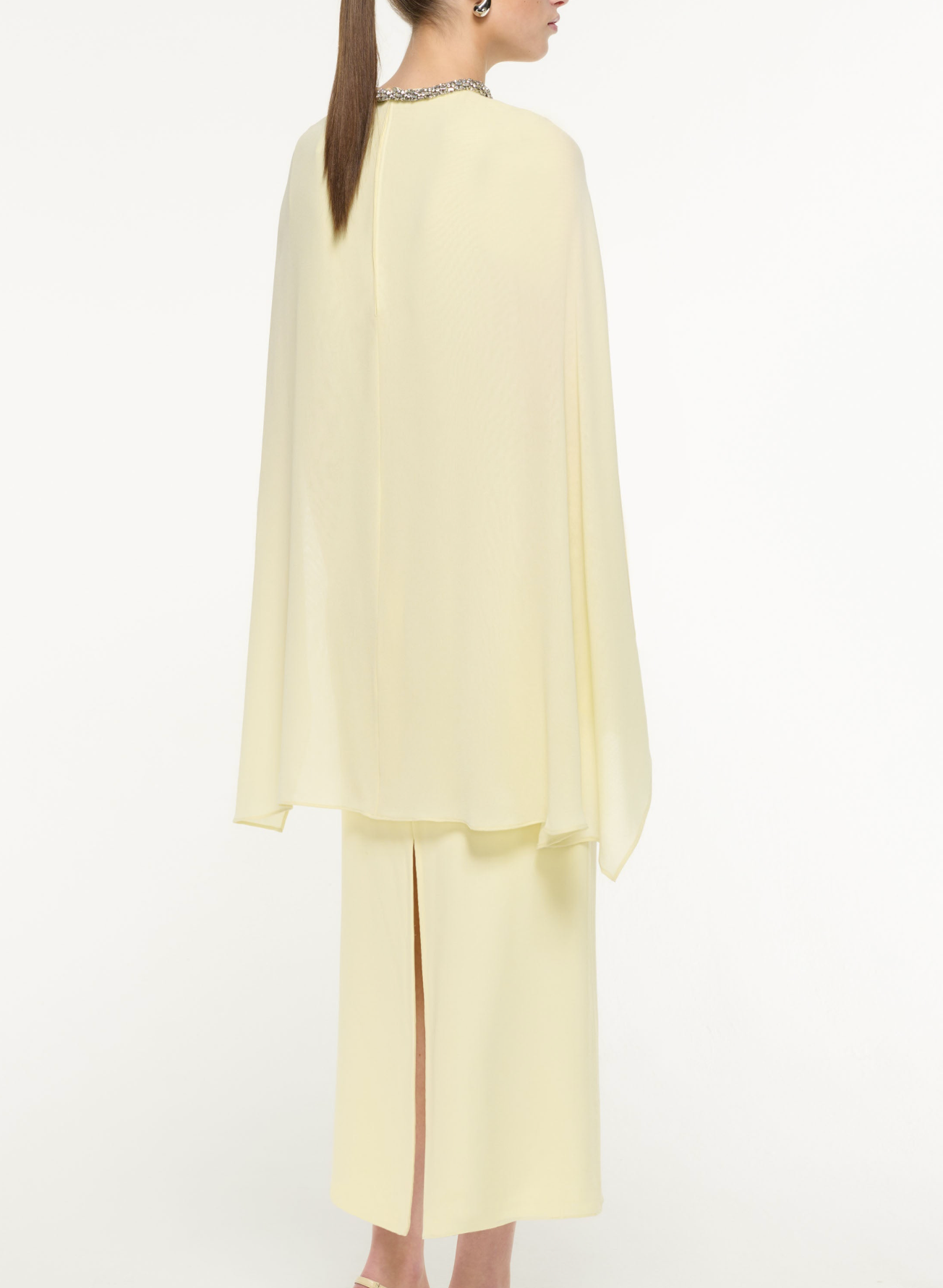 Roland Mouret Silk Cape Midi Dress