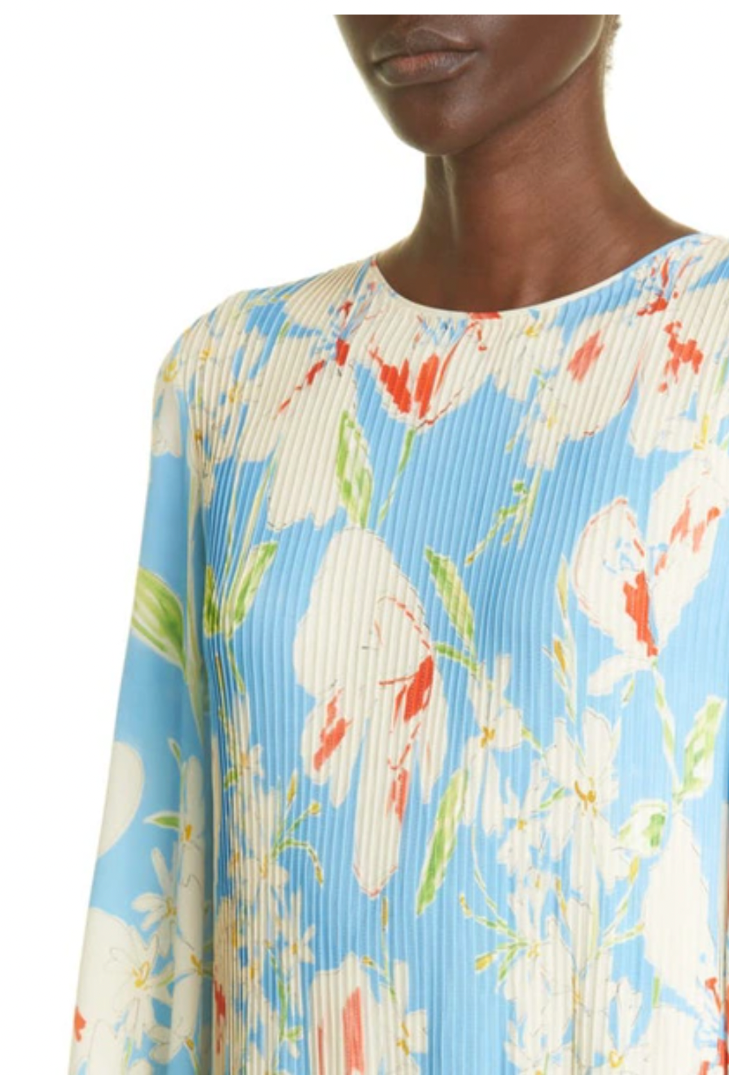 Loro Piana Blue Ailea Floral Silk Maxi Dress