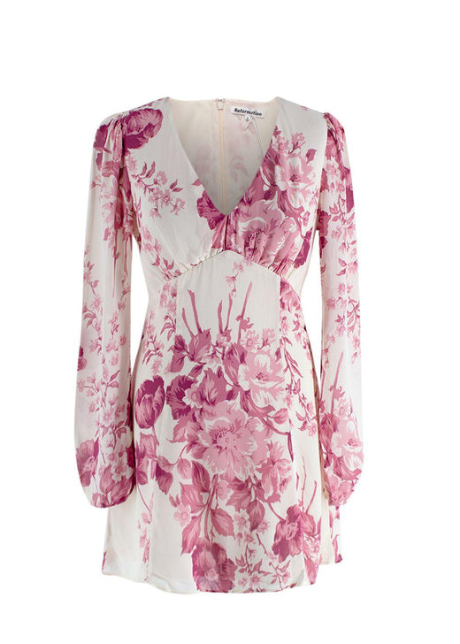 Reformation Ferris Dress in Cream with Pink Florals