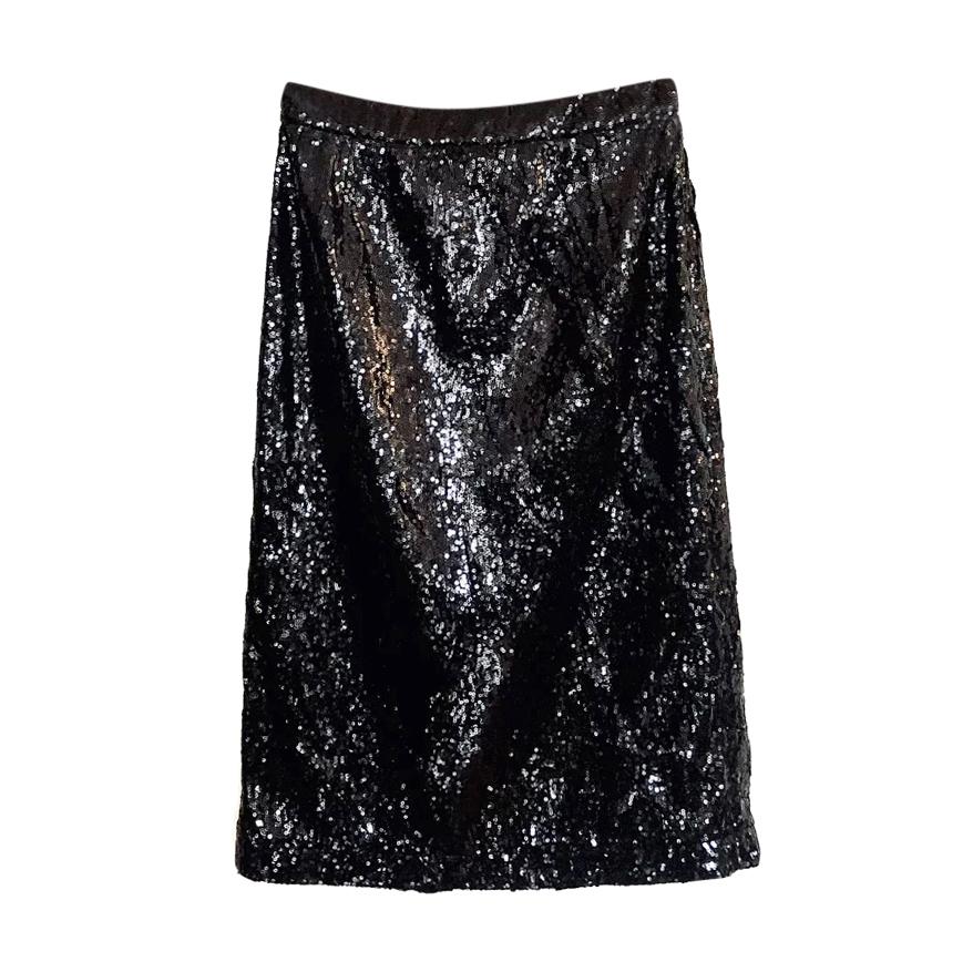 No.21 Black Sequin Pencil Skirt