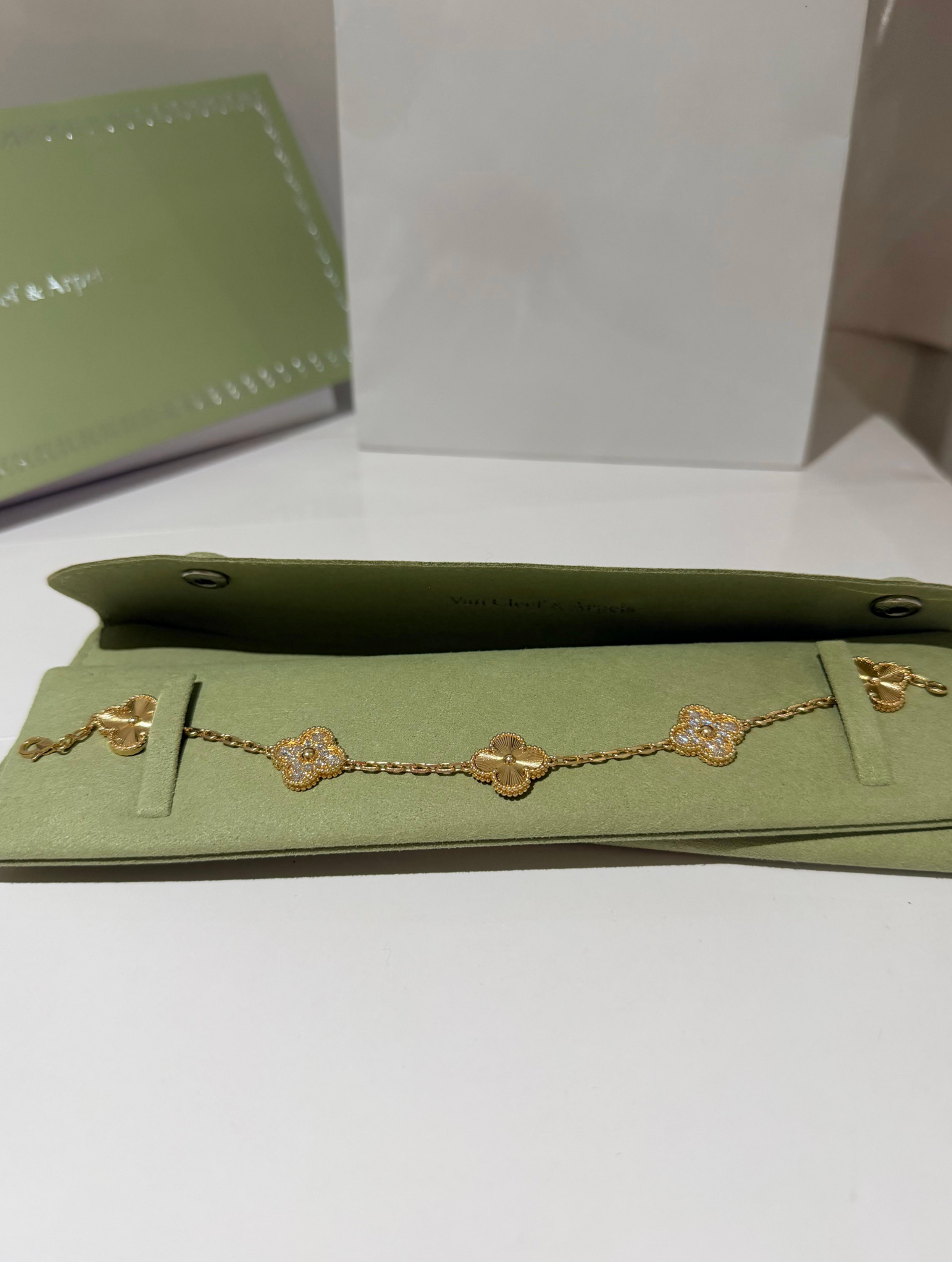 Van Cleef & Arpels Vintage Alhambra Yellow Gold And Diamonds Bracelet