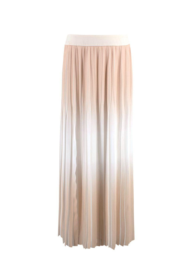 Peserico Cream Ombre Pleated Midi Skirt
