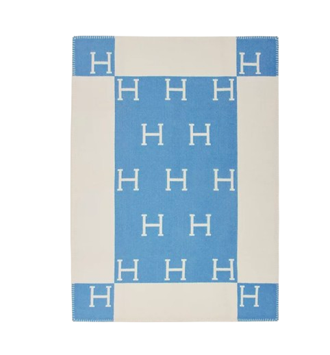 Blue and Cream Avalon Baby Blanket