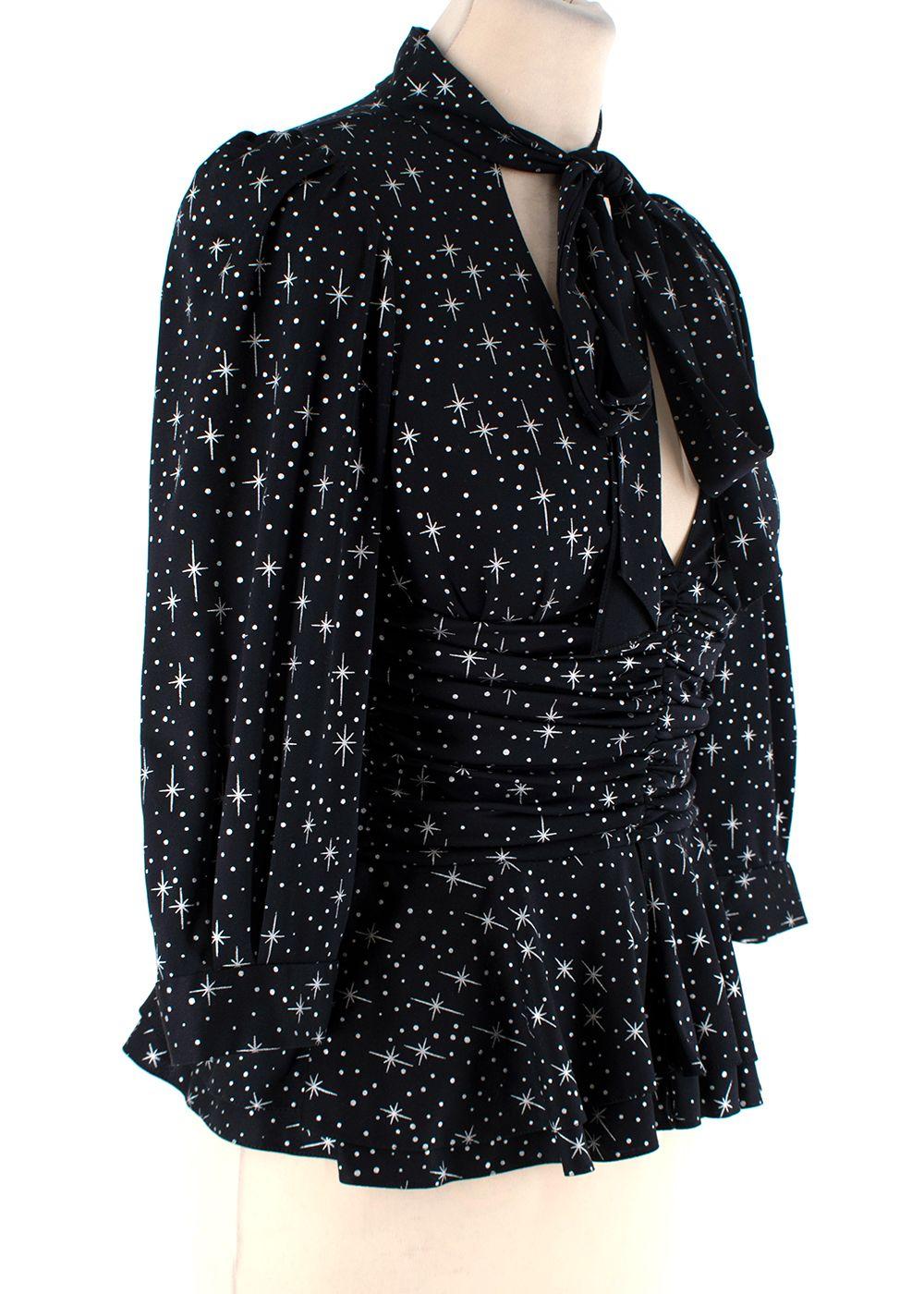 Balenciaga Runway Black Spandex Sparkle Print Top & Pants