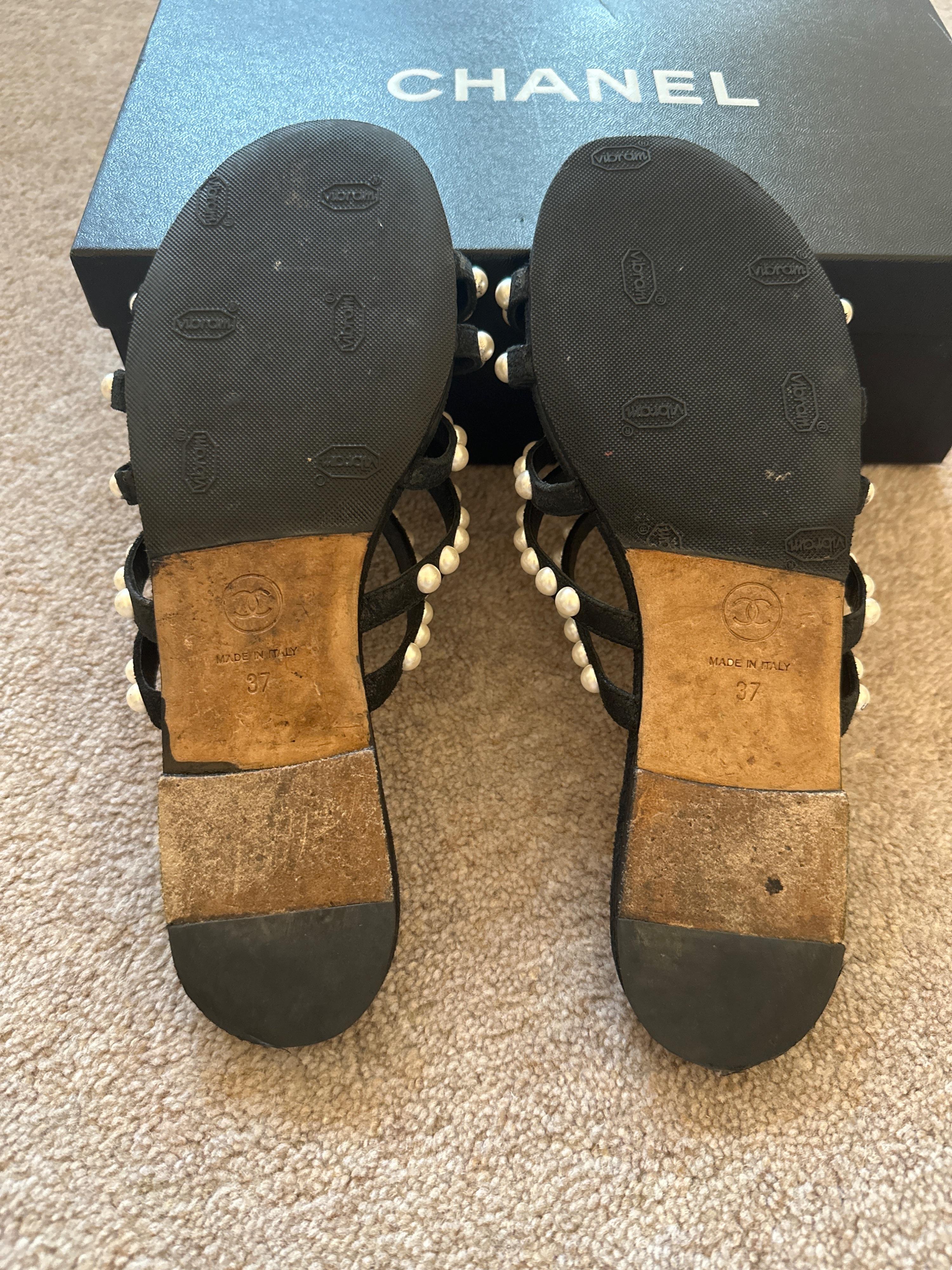 Pearl Beaded Flat Slides