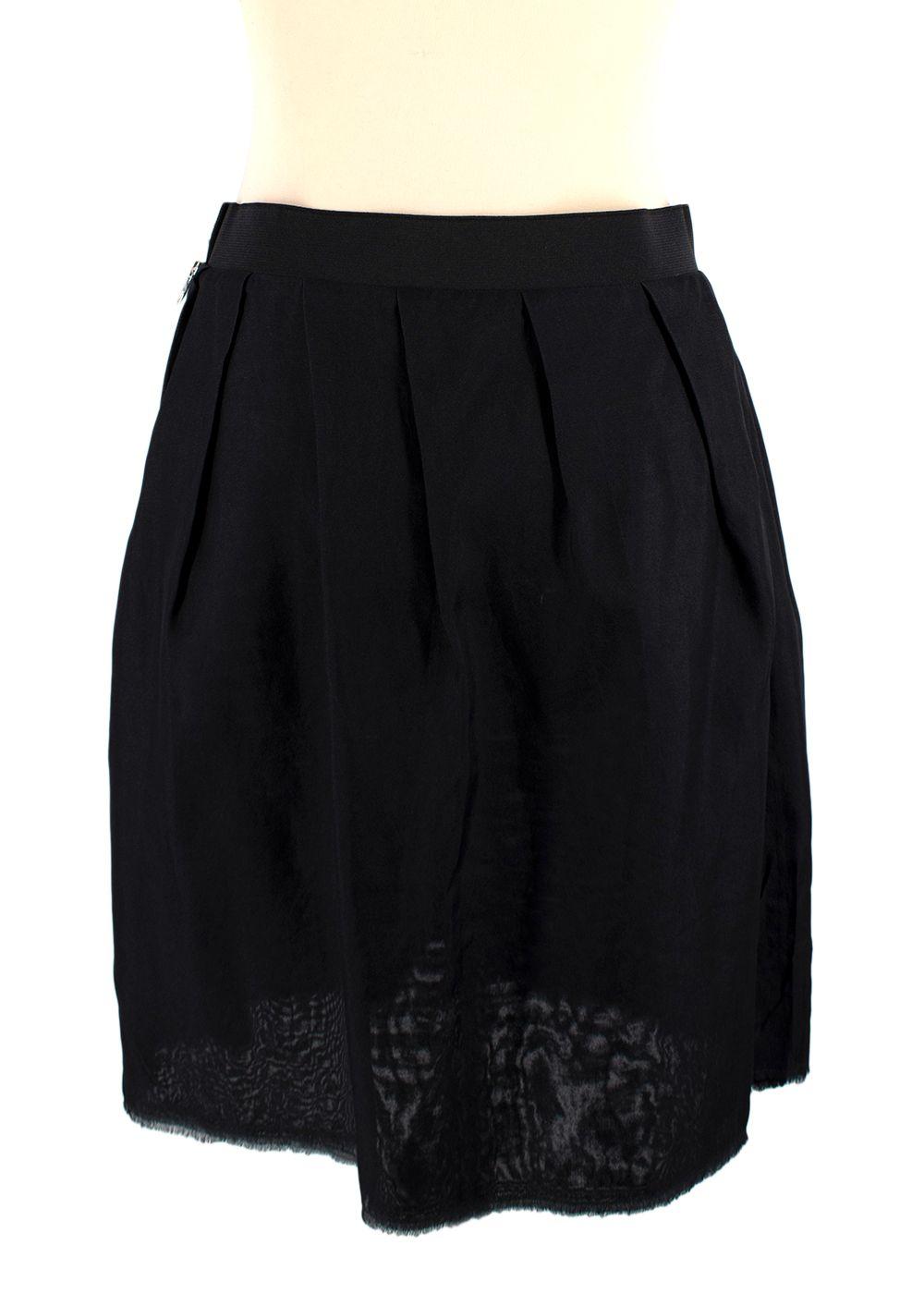 Lanvin Black Silk Midi Skirt