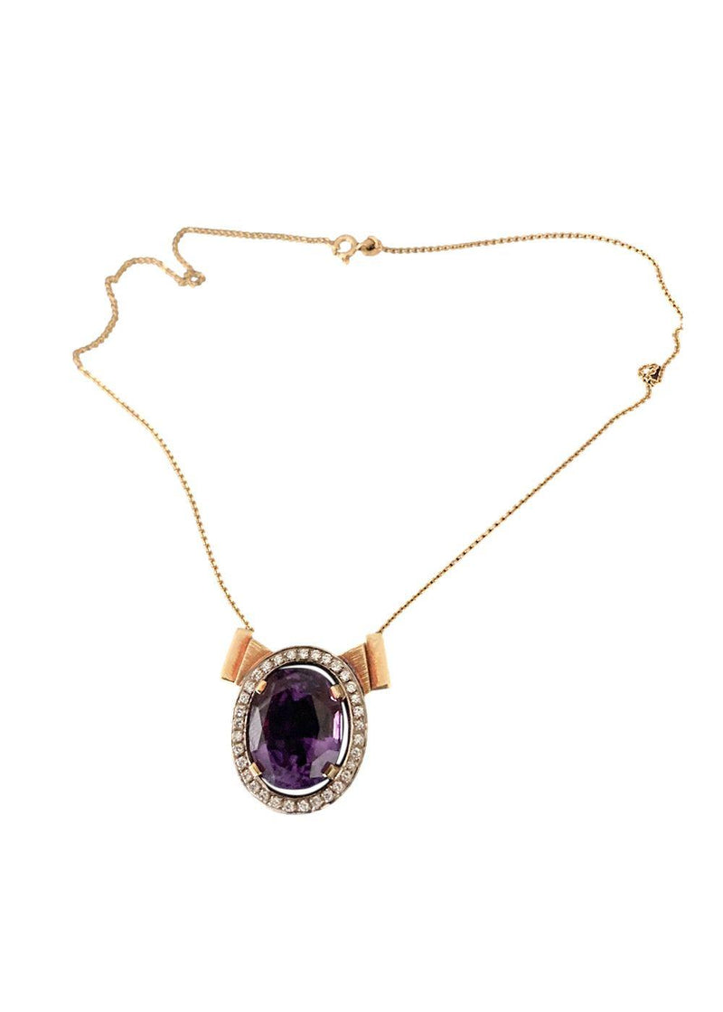 Bespoke Oval Amethyst Pendant Necklace