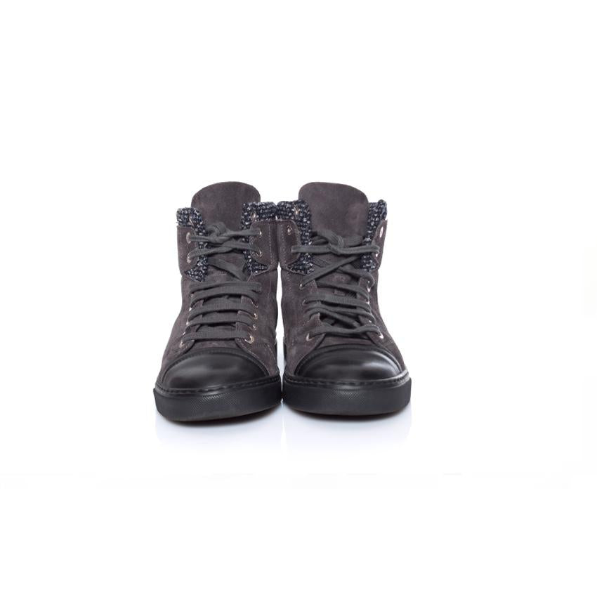 Chanel Suede & Leather High Top Sneakers