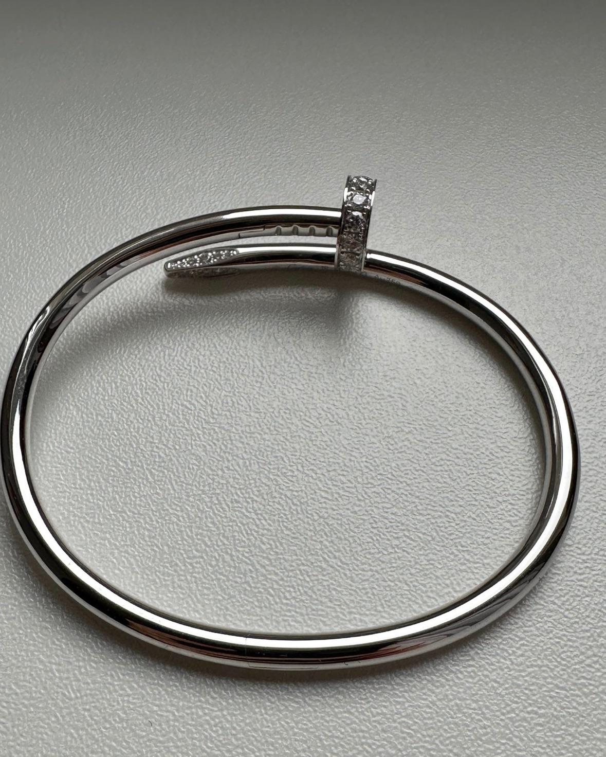 White Gold Diamond Set Juste Un Clou Bracelet
