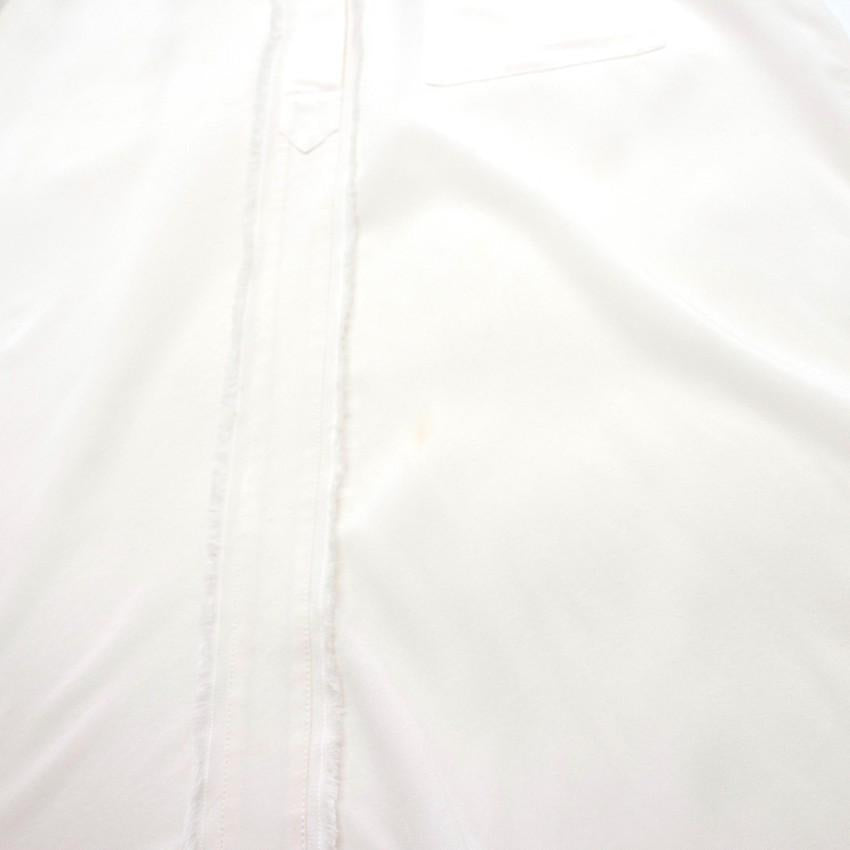 Vince fringe-trimmed silk-crepe shirt