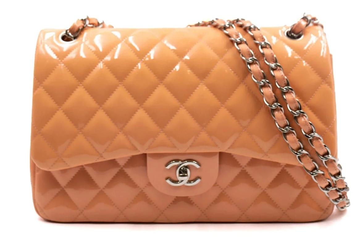 Chanel Patent Leather Jumbo Double Flap Bag