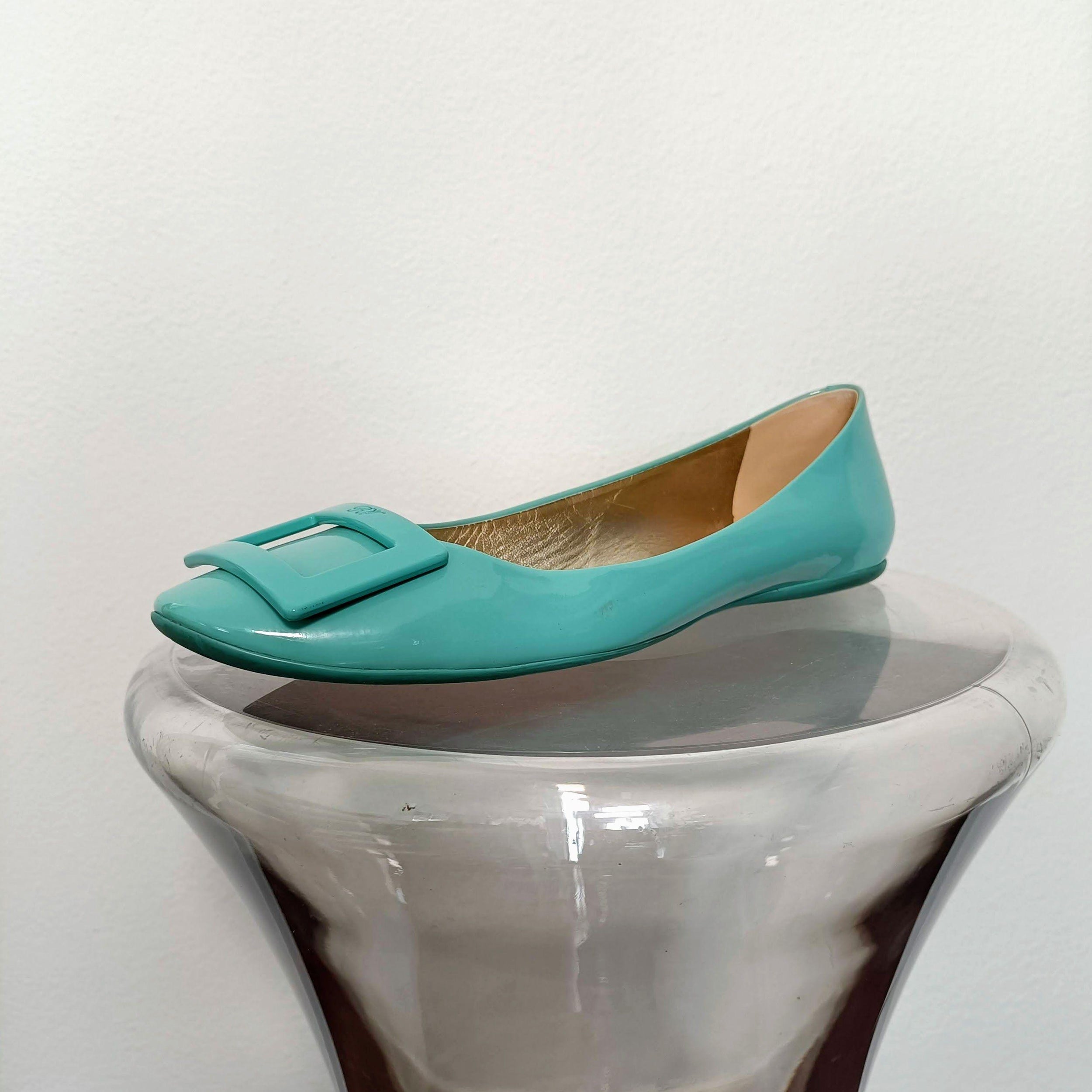 Turquoise Patent Ballerinas