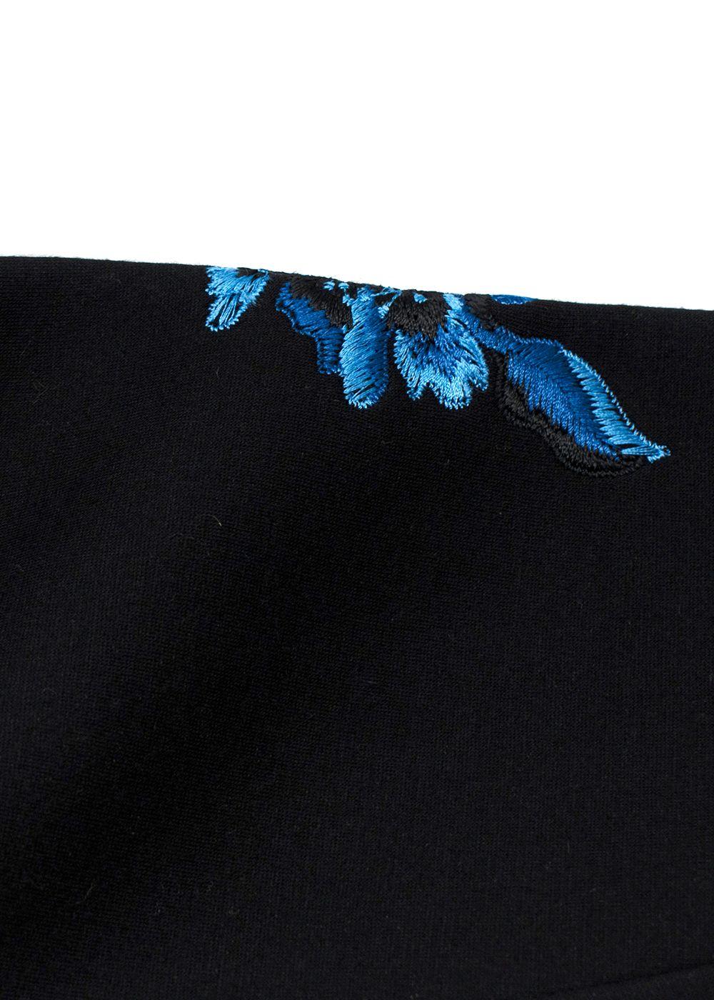 Ermanno Scervino Blue Floral Embroidered Sweatshirt
