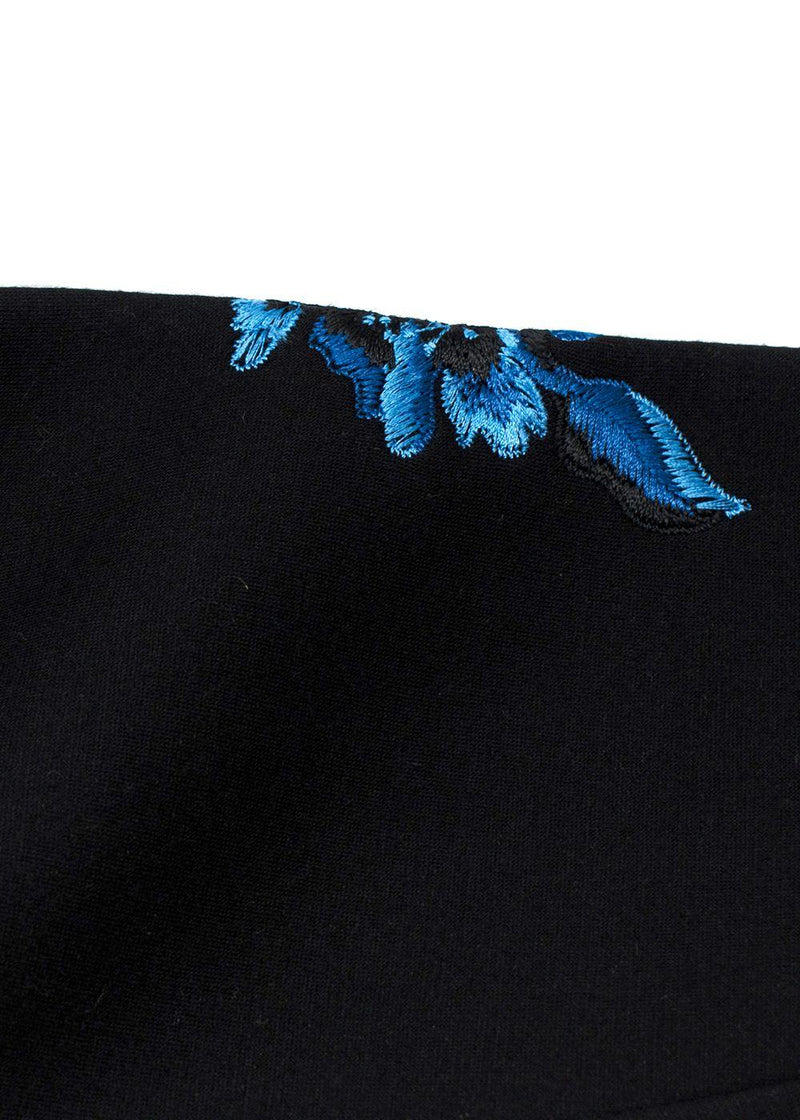 Ermanno Scervino Blue Floral Embroidered Sweatshirt