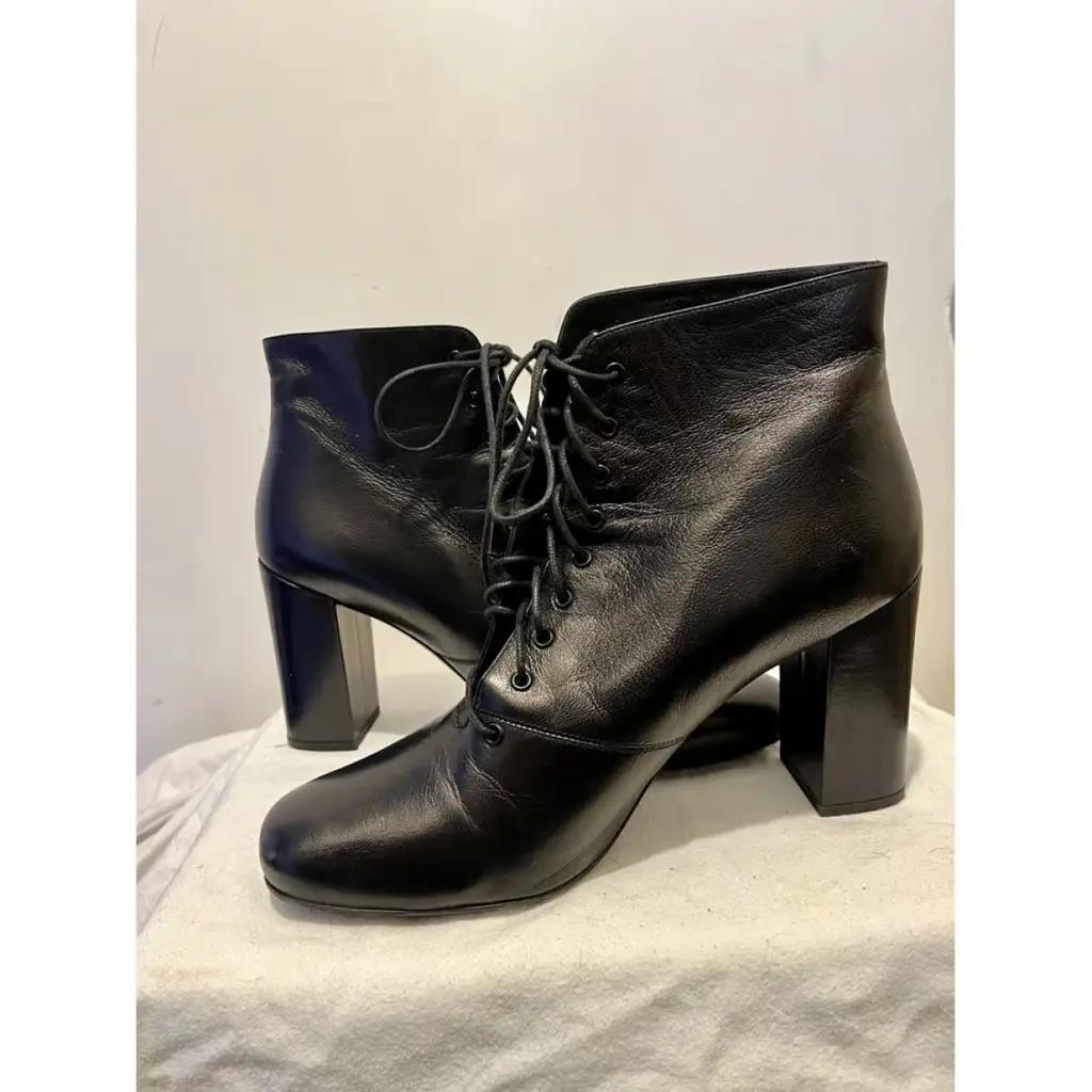 Saint Laurent Babies 90 Black Leather Ankle Boots