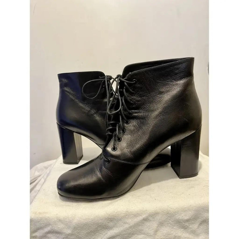 Saint Laurent Babies 90 Black Leather Ankle Boots