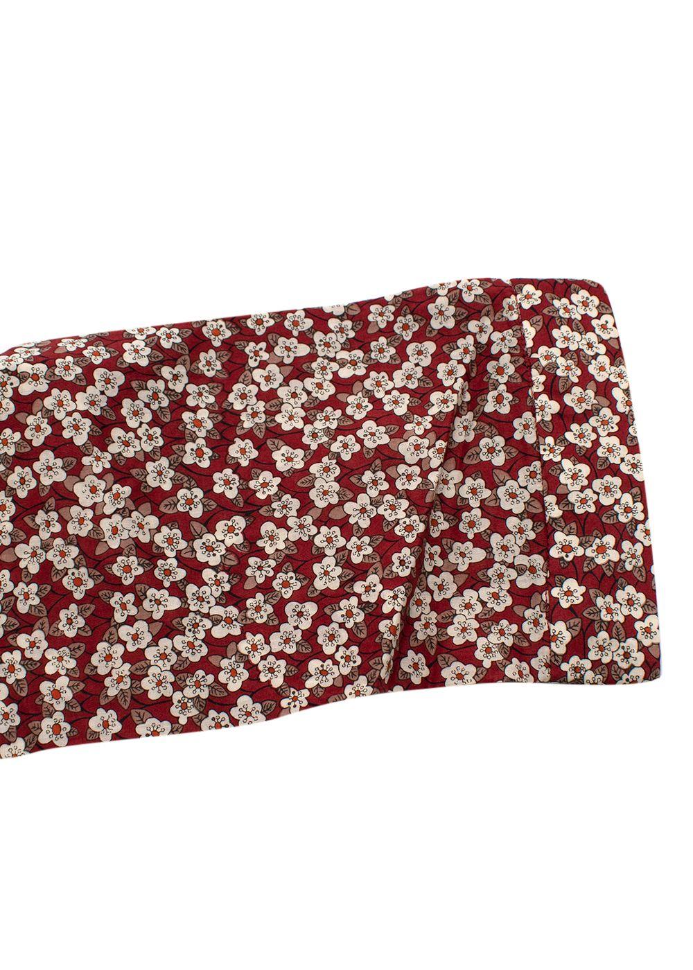 kids 10Y burgundy floral embroidered blouse