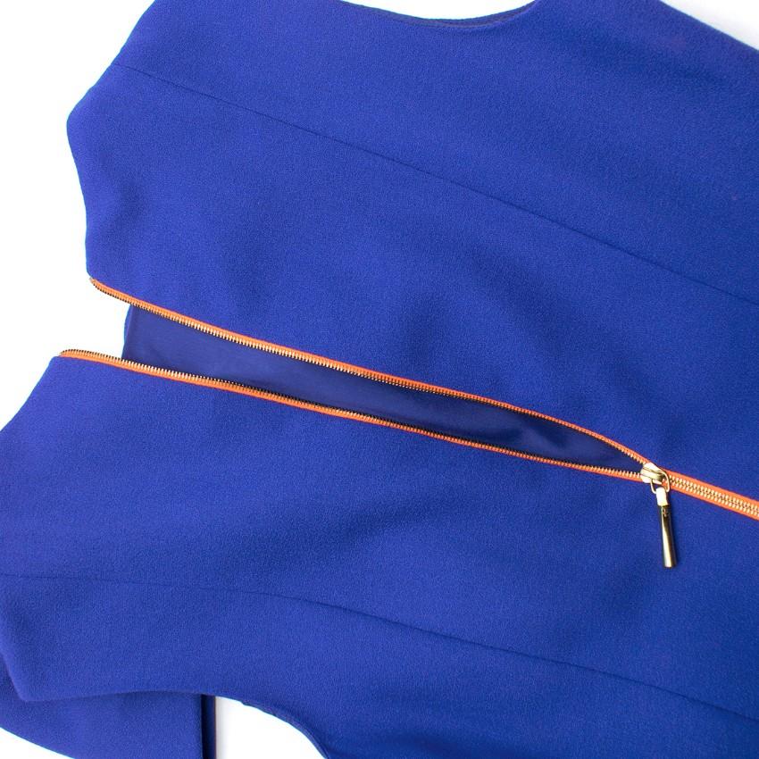 Philip Armstrong bow-detail blue wool-crepe dress
