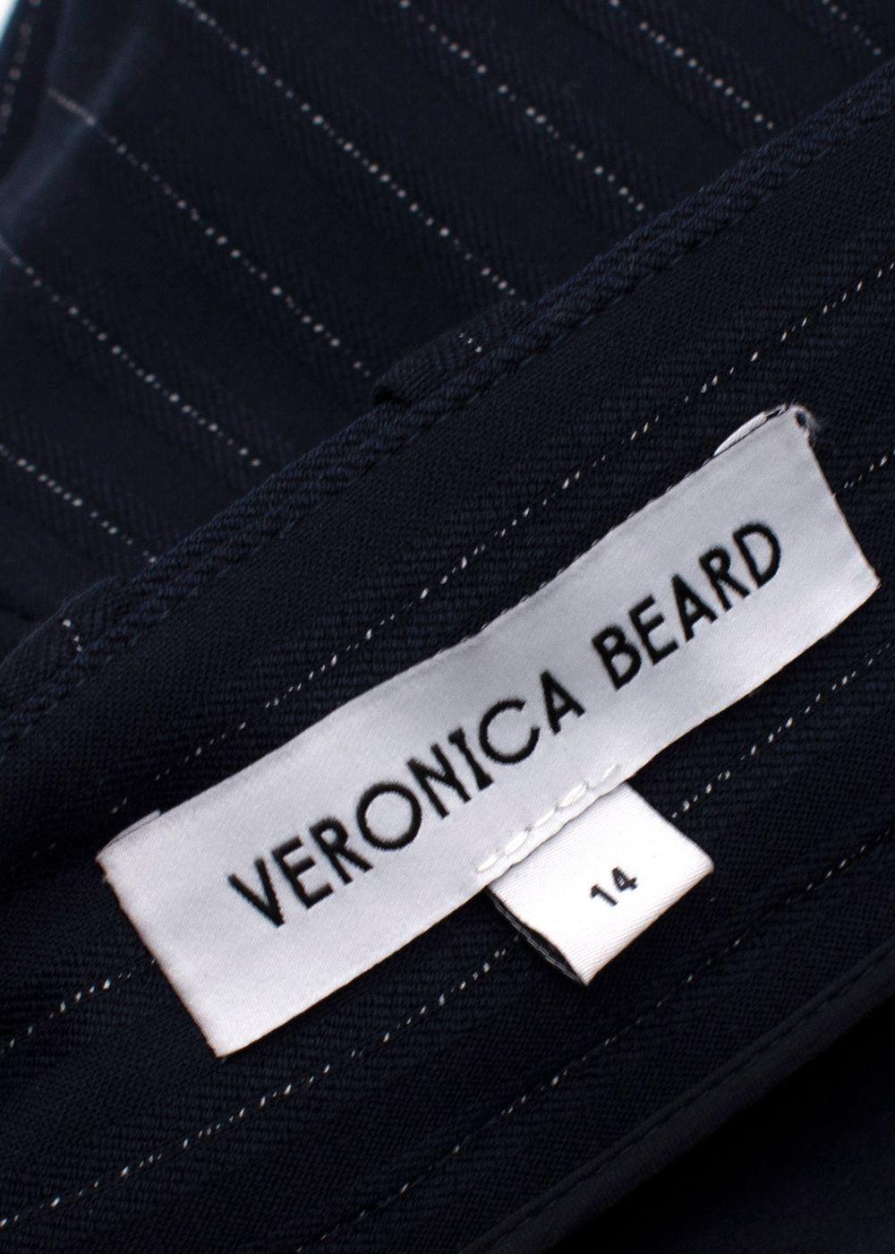Veronica Beard Navy Pinstripe Trousers