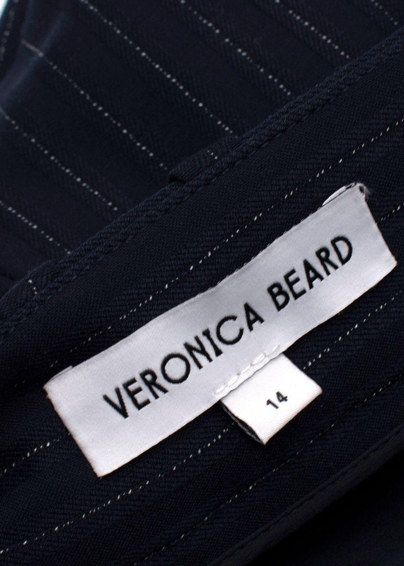 Veronica Beard Navy Pinstripe Trousers