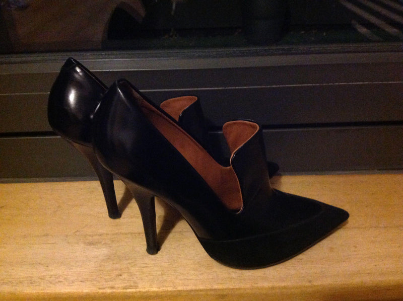 Celine Leather & Velvet Booties