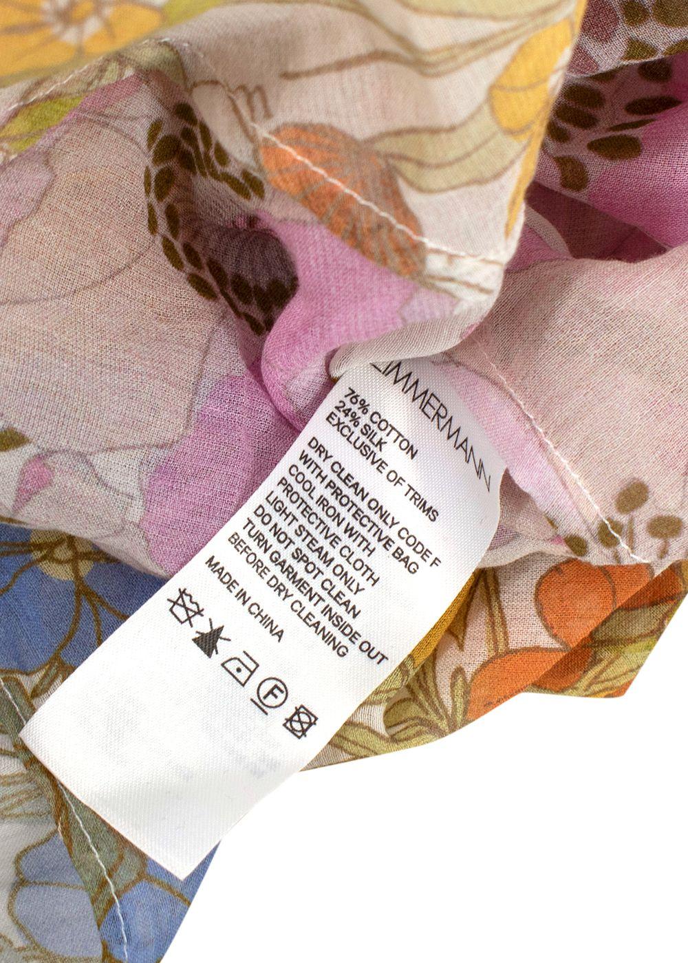 Zimmermann Floral Super Eight Ruffled Blouse