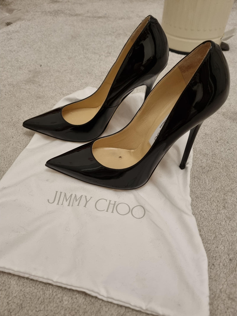 Jimmy Choo Black Patent Leather Stiletto Heel