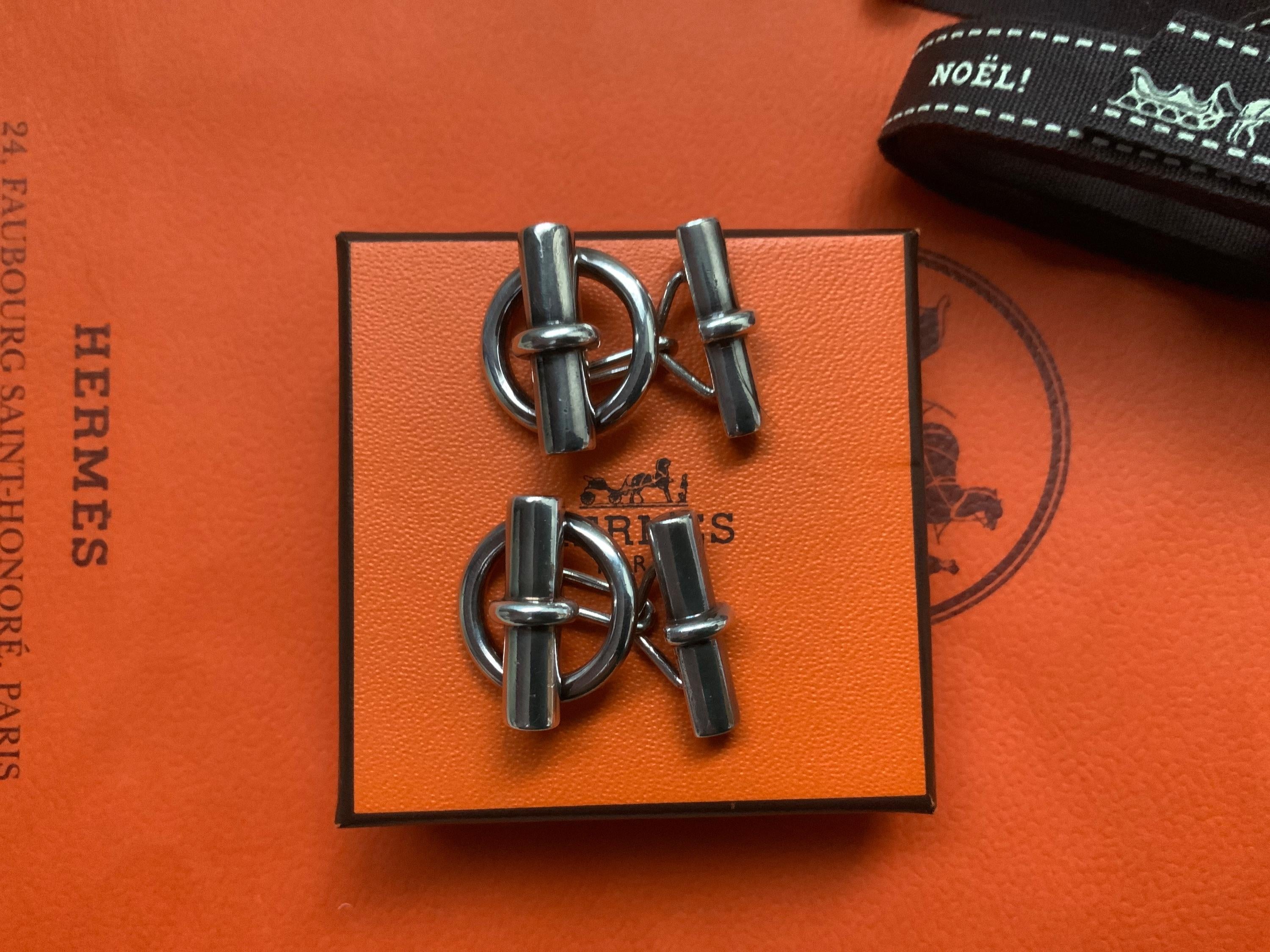 Hermes Vintage Sterling Silver Cufflinks