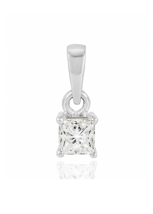 Princess Cut White Gold Pendant