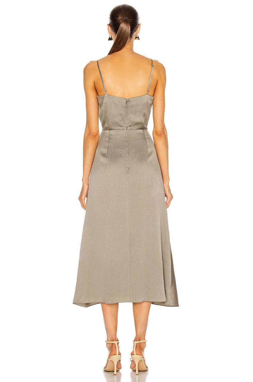 Jonathan Simkhai Lizeth Hammered Silk Wrap Midi Dress