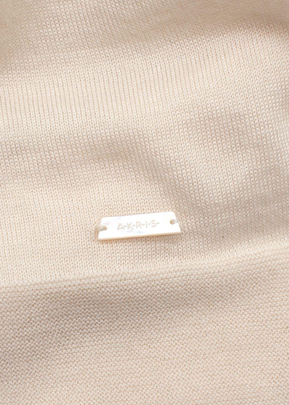 Akris Cream Cashmere Blend Fine Knit Sweater