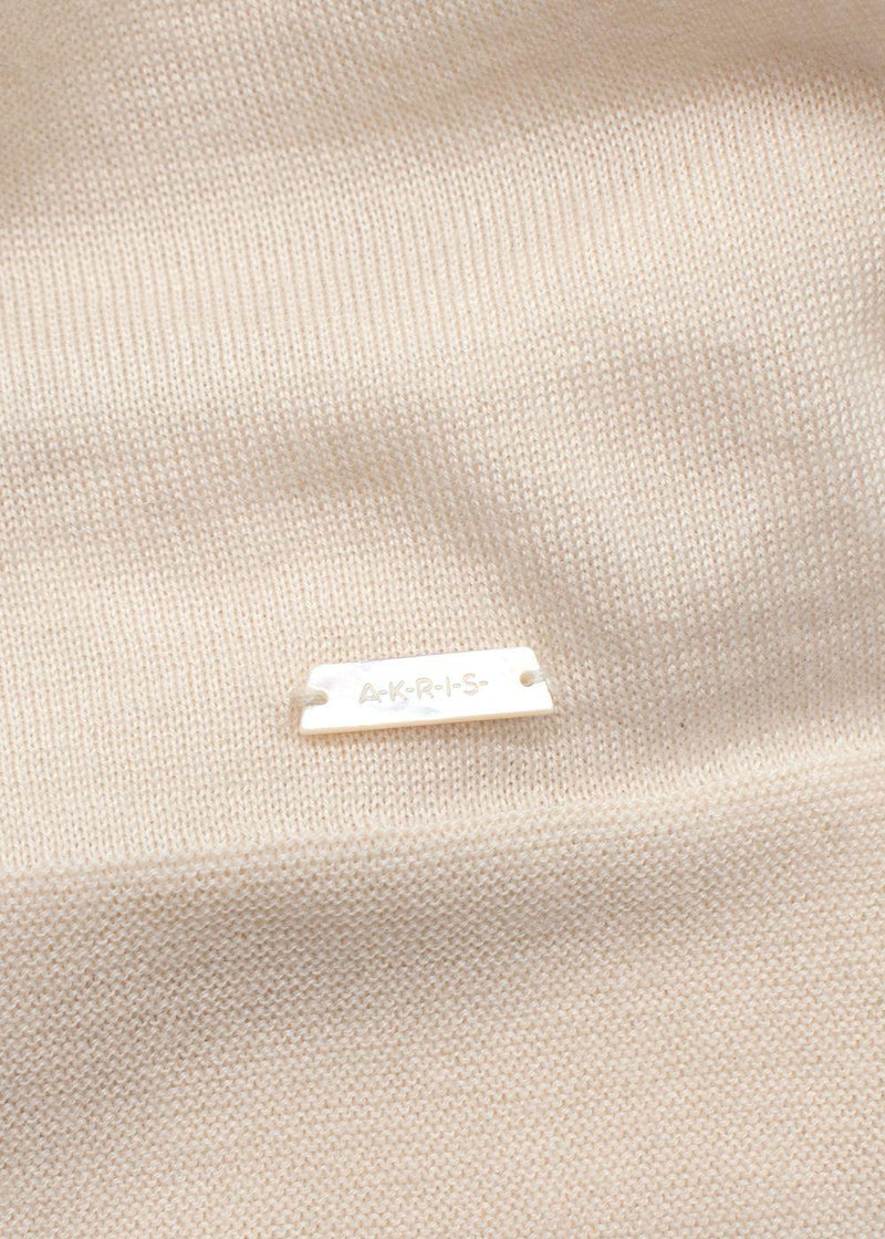 Akris Cream Cashmere Blend Fine Knit Sweater