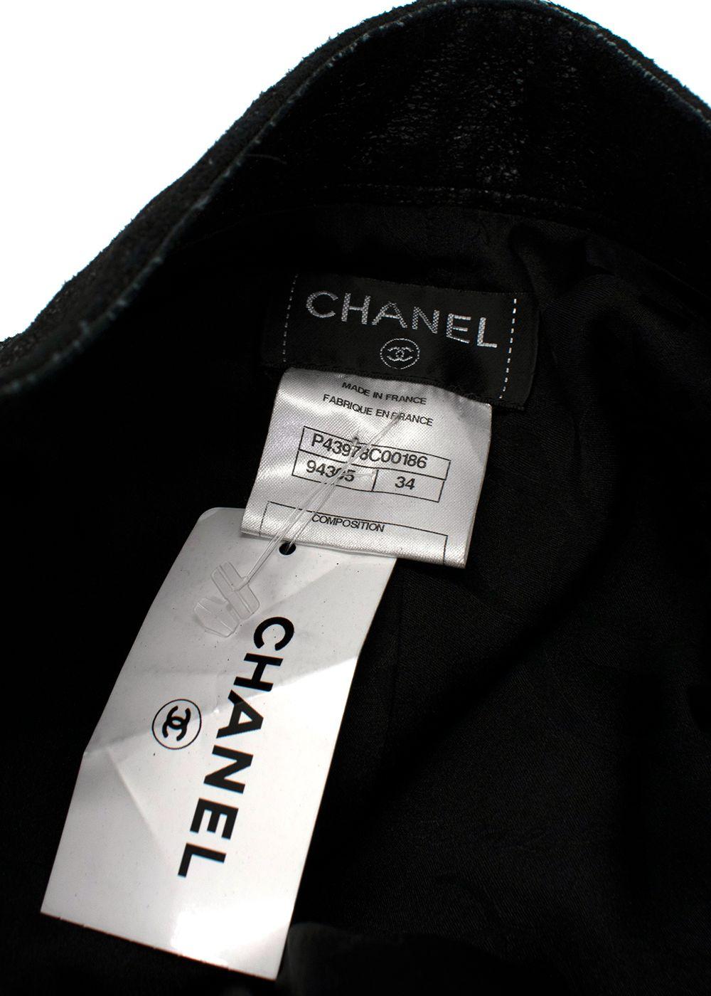 Chanel Black Coated Lambskin Leather Pants