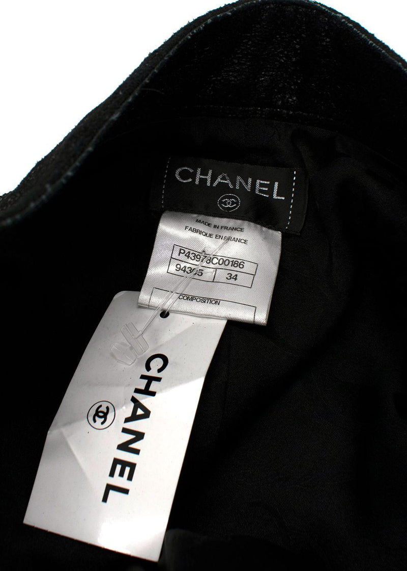 Chanel Black Coated Lambskin Leather Pants