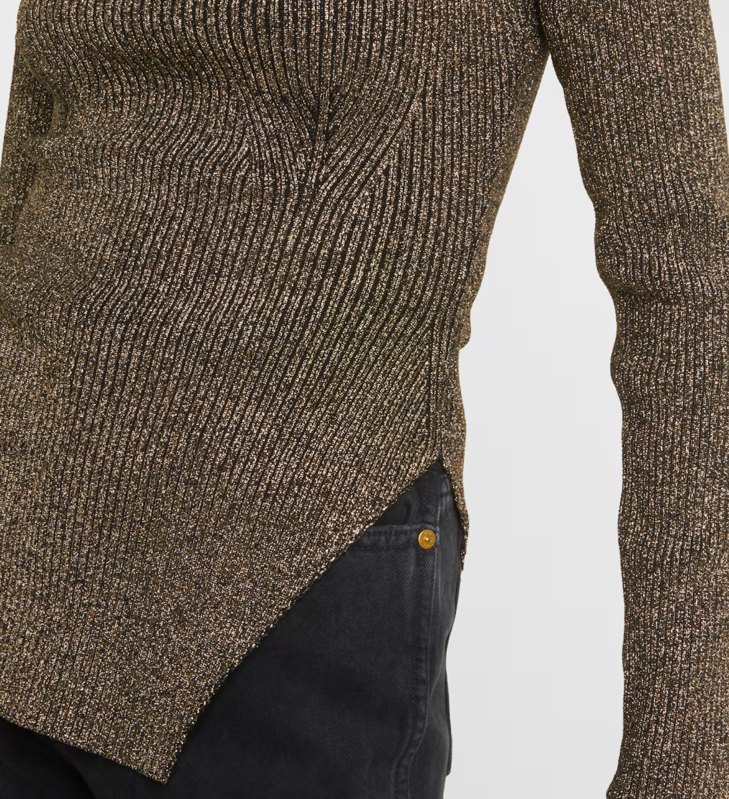 Khaite MARIA LS BARDOT SWEATER XS GOLD 917