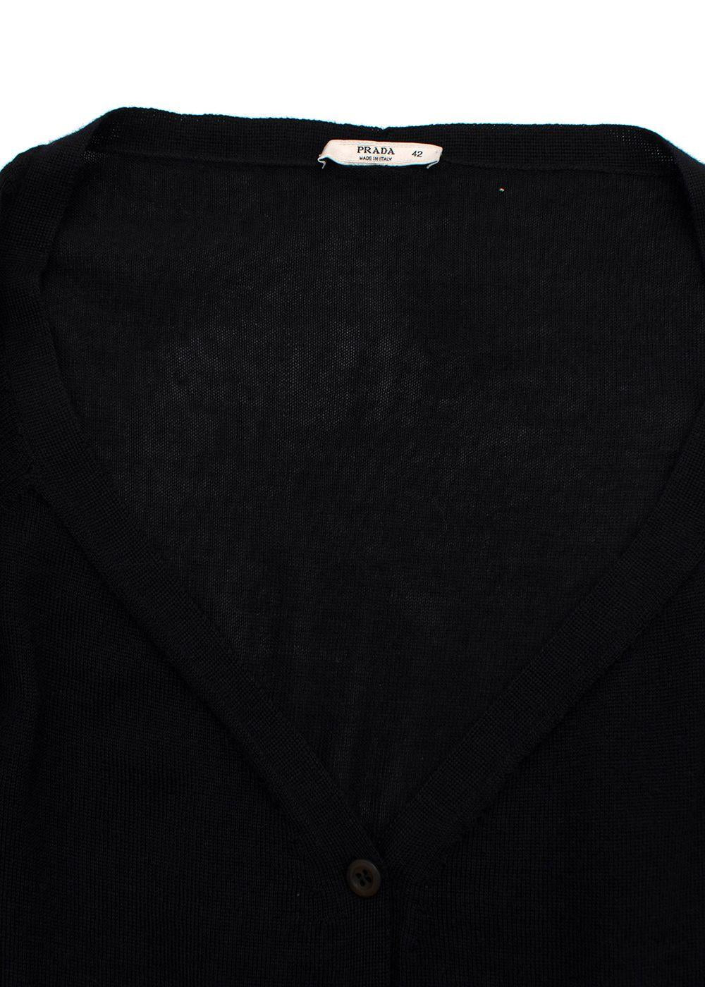 Prada Black Super Fine Knit Cardigan