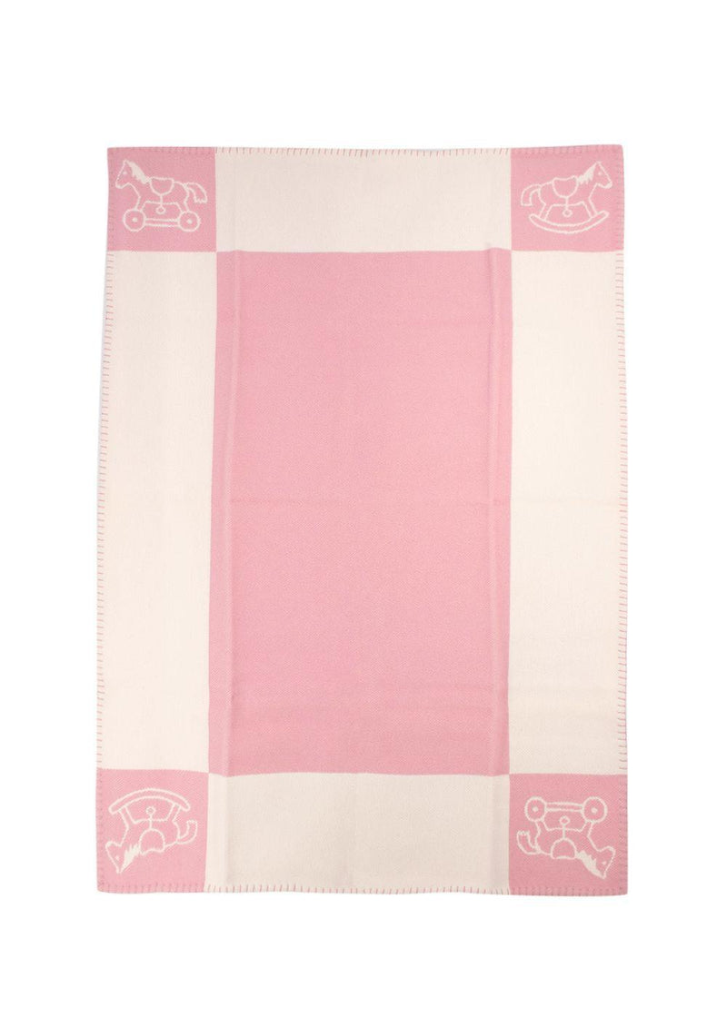 Hermes Pink Wool and Cashmere Adada Avalon Baby Blanket
