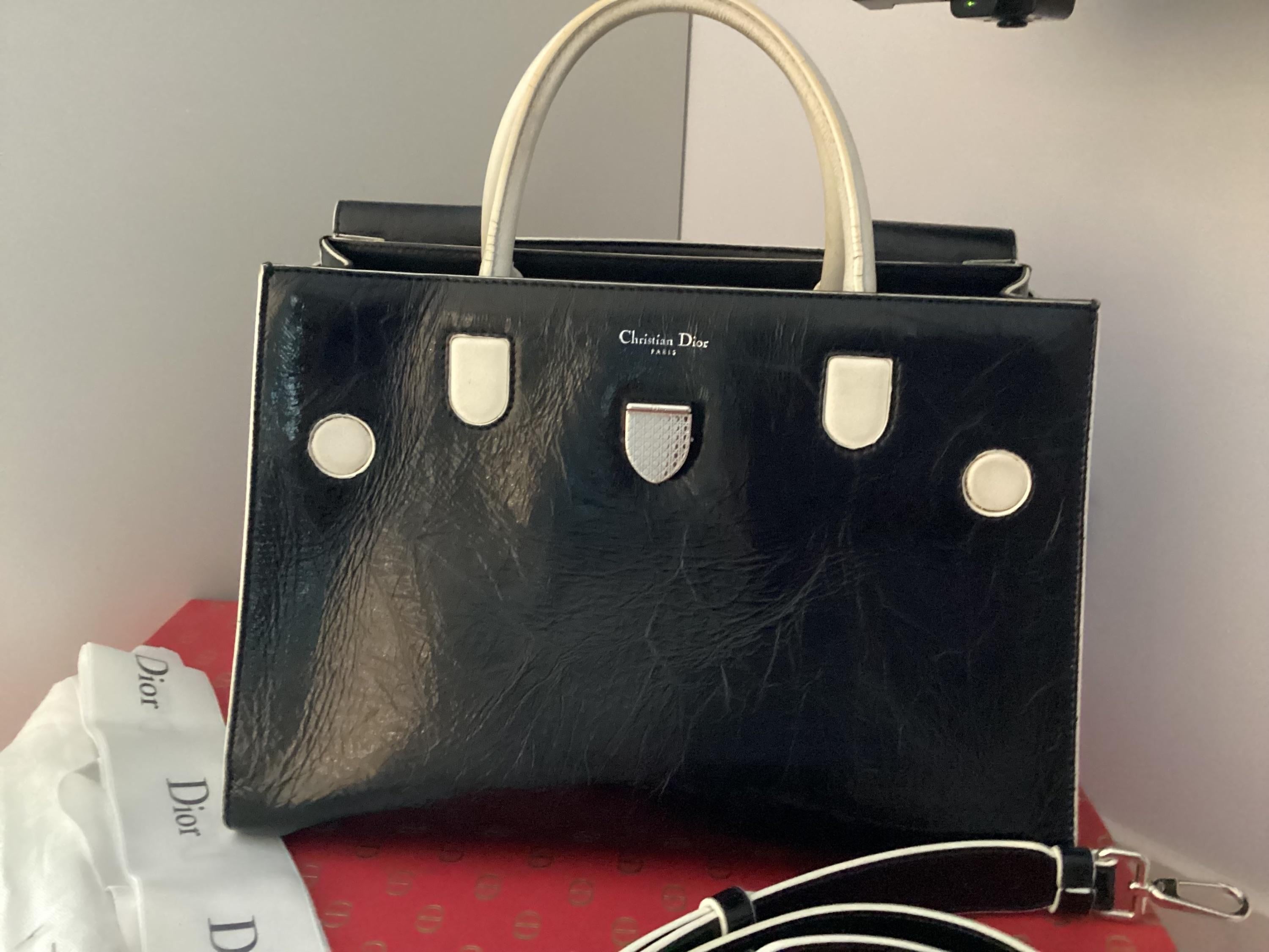 Crinkled Black Lambskin Diorever Bag