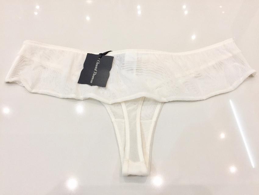 Chantal Thomass Ivory Tulle Fluted Thong